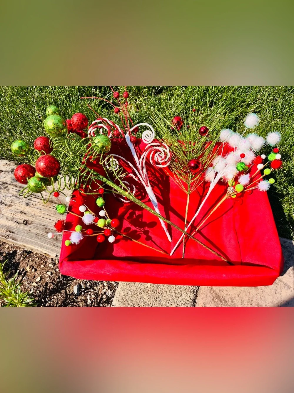 Festive Red and Green Grinch Inspired Holiday Set Basket Christmas Decor